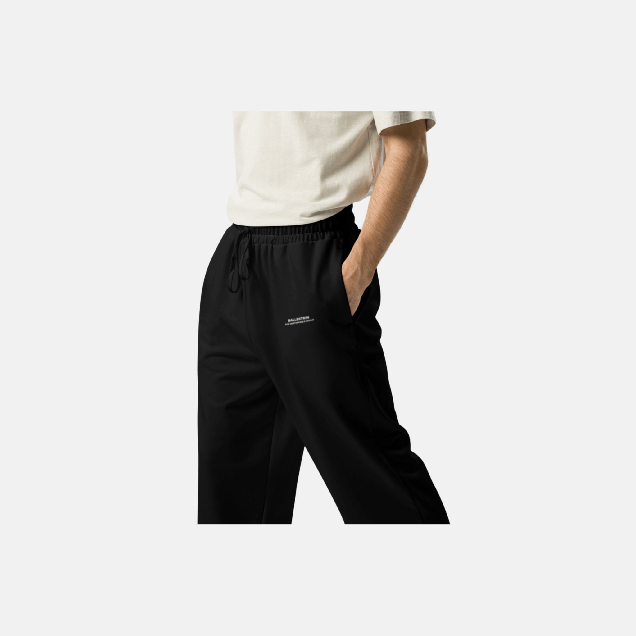 Black Ballestrin Essential Sport Wide - leg Joggers - BALLESTRIN